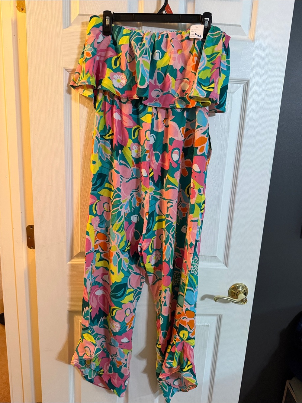 Colorful Floral Off-Shoulder Jumpsuit
